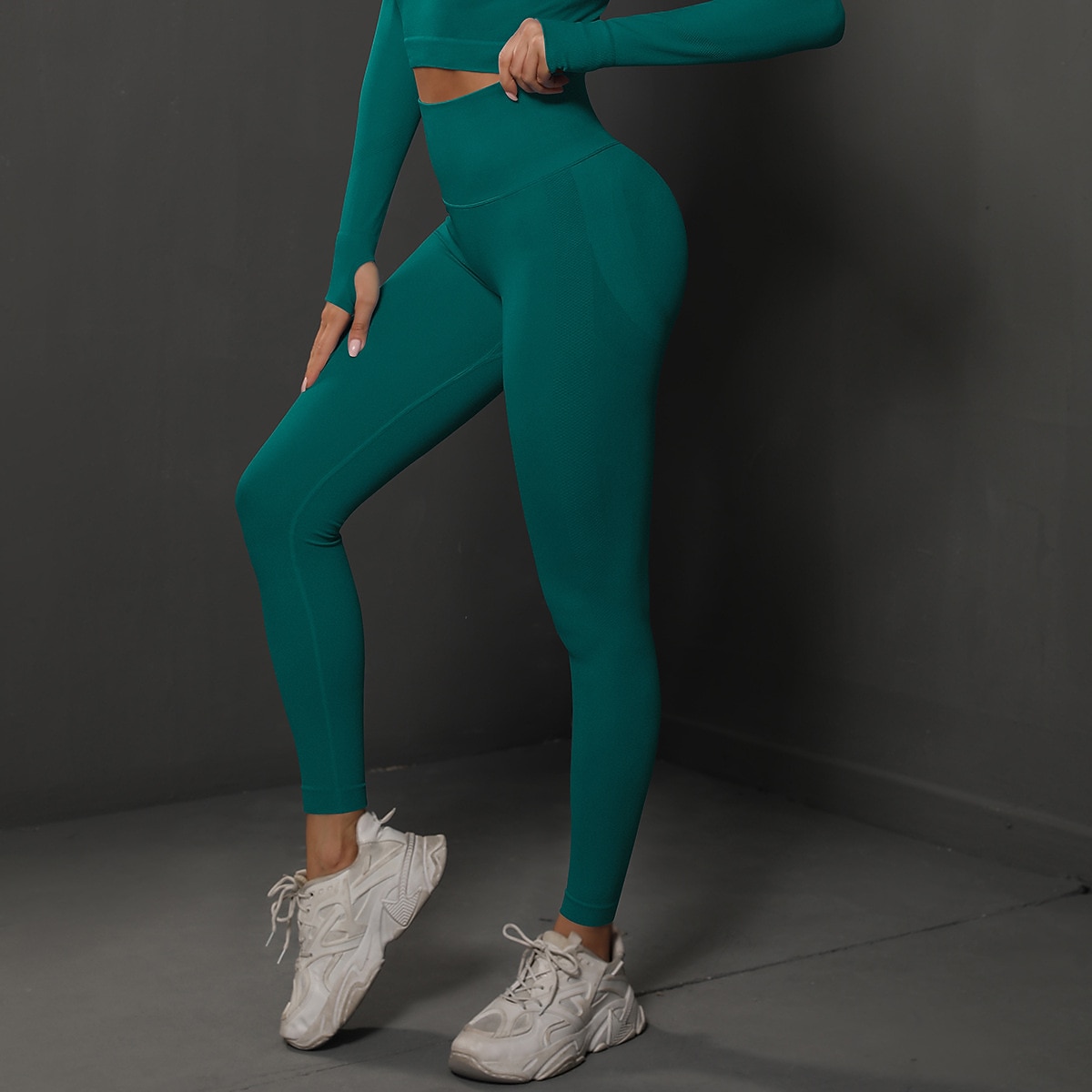 Per donna Pantaloni da yoga Senza cuciture Controllo addominale Sollevamento glutei Vita Alta Yoga Fitness Allenamento in Palestra Leggings Pantaloni Nero Azzurro cielo Verde scuro Spandex Autunno del 2025 a $20.99 –P20