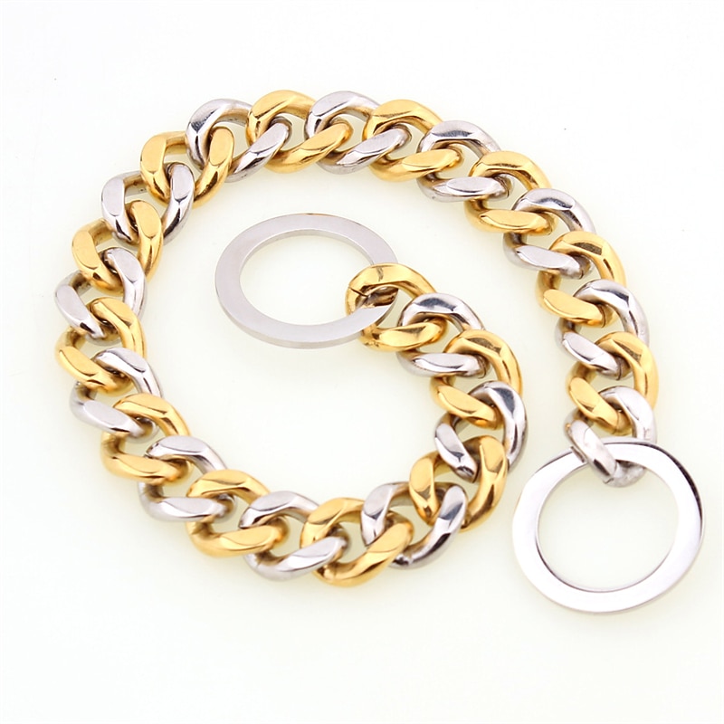 15mm Ebay Titanium Steel Stainless Steel Golden Pitbull Pet Large Dog Chain Pet Chain Collar 2026 - $36.55 –P9