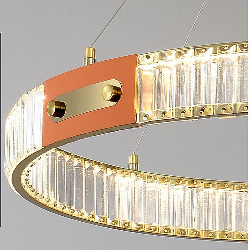 led krystall lysekrone ring hengende lys rund, 120 cm luksus krystall lysekroner for stue spisestue, gull (høydejusterbar) 2026 - $749.99 –P8