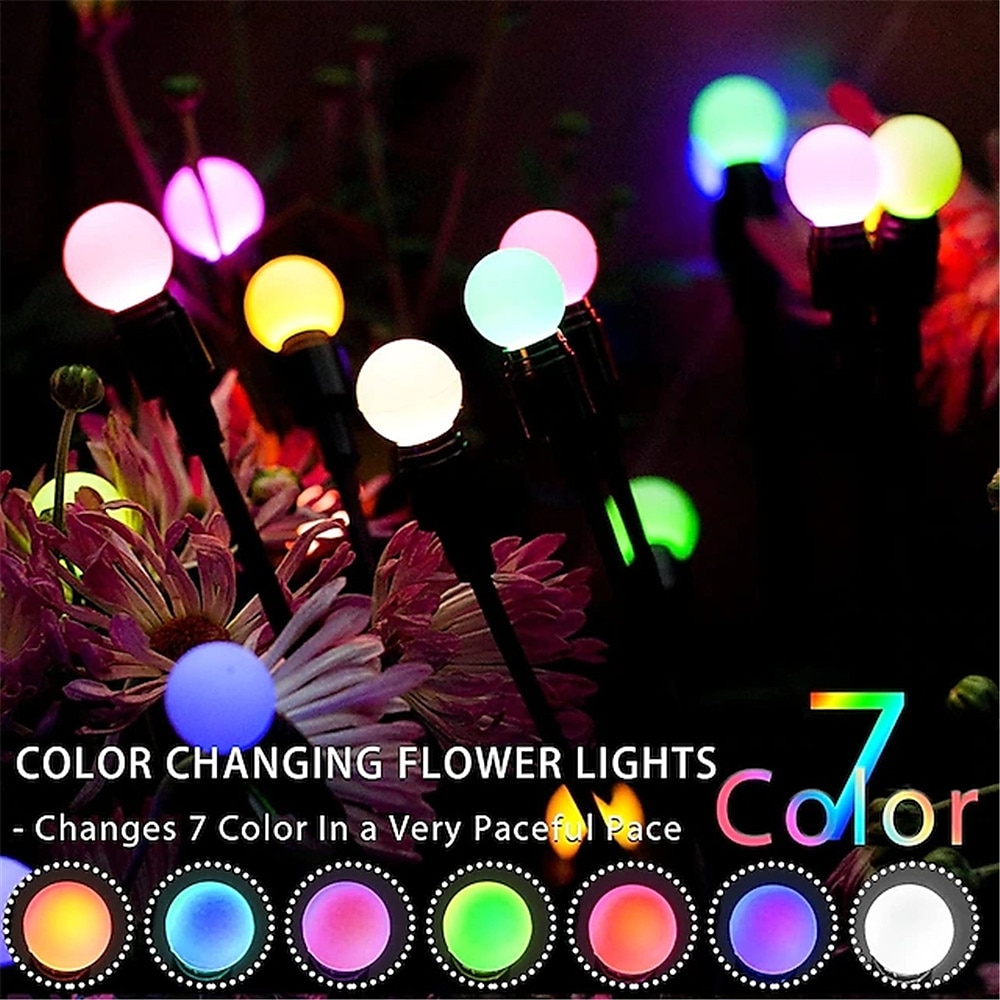 2ks solární zahradní světla starburst kymácející se aktualizační světla 10 led solární led světlo venkovní zahradní světla ohňostroj světluška kymácející se světlo krajinářské osvětlení pro cestu 2025 - $15.99 –P6