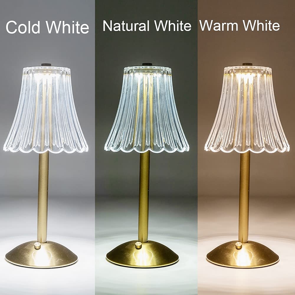 candeeiro de mesa de cristal estilo nórdico saia modelagem decoração do quarto atmosfera criativa, lâmpada noturna, recarregável, escurecimento de três engrenagens, fonte de alimentação usb de 2025 por $27.99 –P6