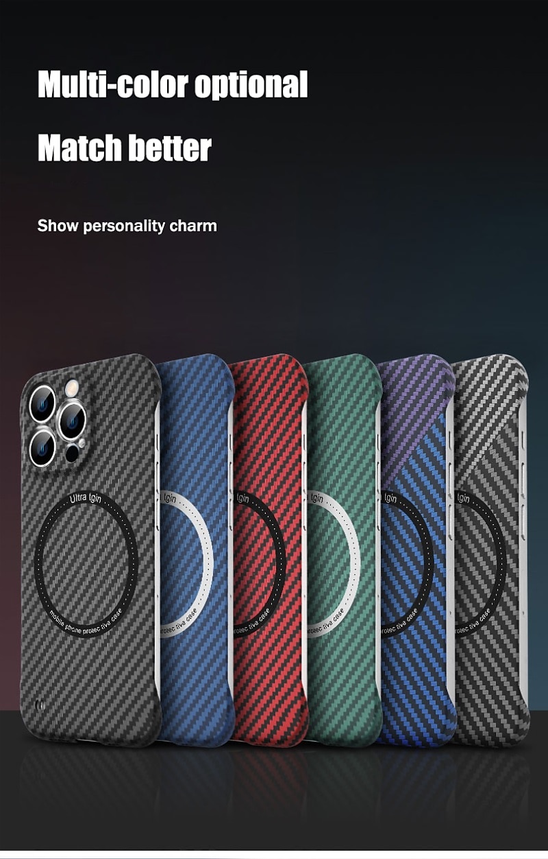Phone Case For Apple iPhone 15 Pro Max Plus iPhone 14 Pro Max iPhone 13 Pro Max 12 11 Slim Case With Magsafe Ultra Thin Shockproof Carbon Fiber PC 2025 - $17.99 –P7
