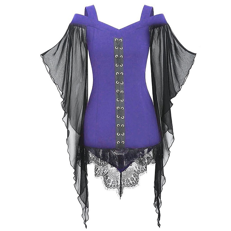 Rétro Vintage Punk & Gothique Médiéval Corset Bal Masqué Fille gothique Déguisement Femmes Carnaval Mascarade Fête / Soirée Adulte Corset de 2026 ? $20.99 –P5