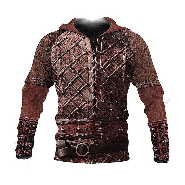 Homme Imprimés Photos Viking Sweat à capuche Sweats à Capuche Sweat-shirt Sweat à capuche manche longue Sweat à capuche Capuche Rétro Vintage 3D effet du quotidien Des sports Marron Kaki Automne de 2025 ? $31.99 –P3