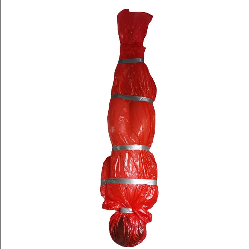 Halloween-Dekorationen Requisiten für tote Opfer, gruselige gefälschte Leiche mit Pumpe, 152 cm hängende gruselige gefälschte Leiche in Tasche, Todesopfer, Halloween-Requisiten für den Außenbereich, 2025 - $30.99 –P12