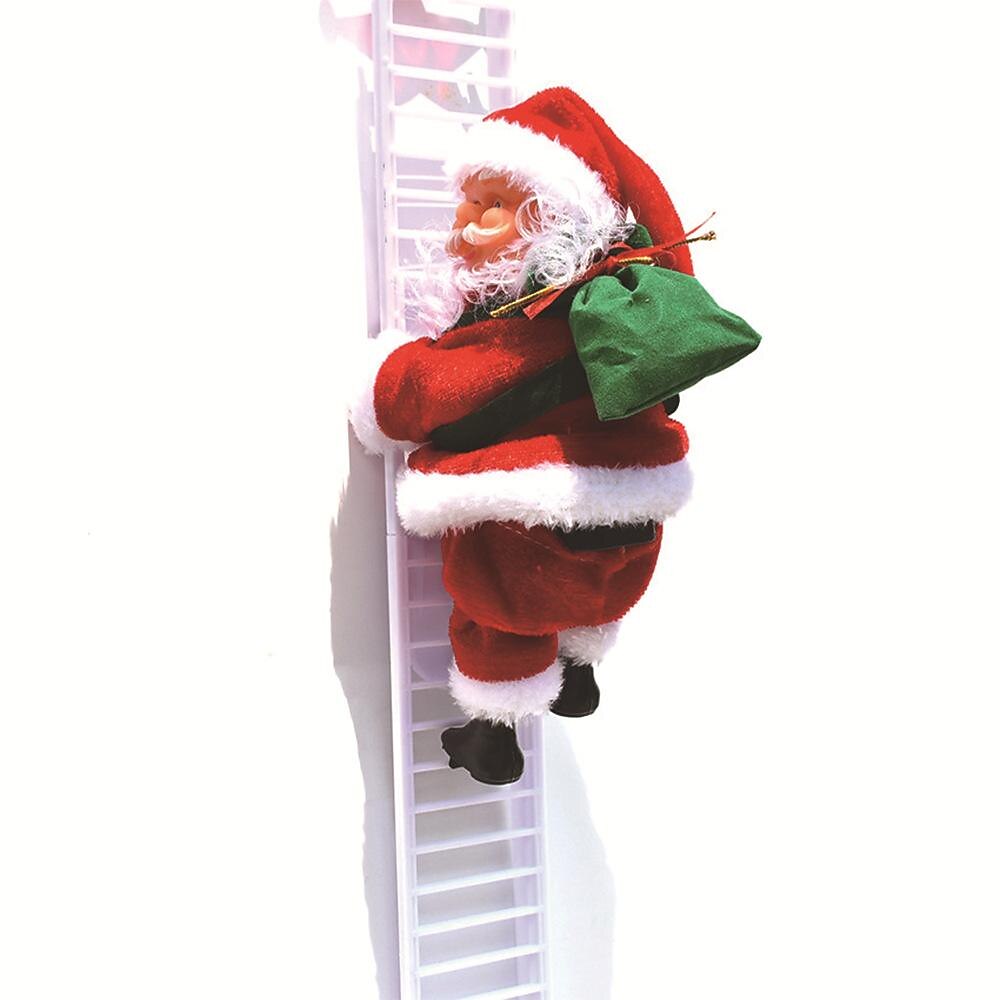 musica elettrica natalizia babbo natale scala da arrampicata, calze della Befana per bambini, divertenti ornamenti per bambole con corda da arrampicata, regali e decorazioni natalizie unici del 2025 a $25.99 –P7
