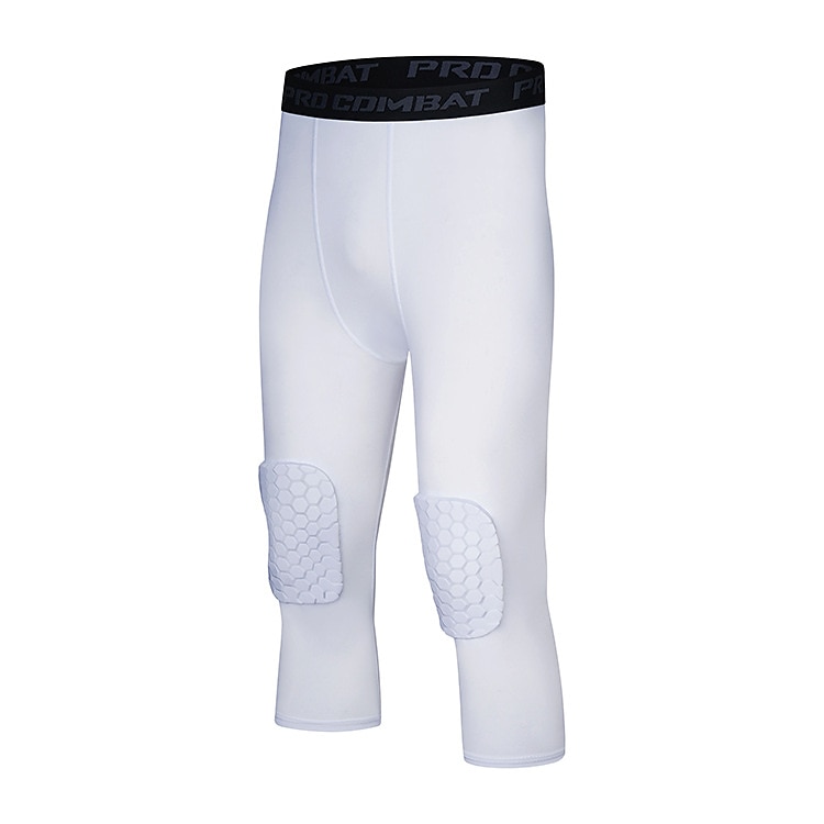 Men's Running Tights Leggings Compression 3/4 Pants Knee Pads Base Layer Athletic Athleisure Spandex Breathable Quick Dry Moisture Wicking Fitness Gym Workout Basketball Sportswear Activewear Solid 2025 - $16.49 –P6