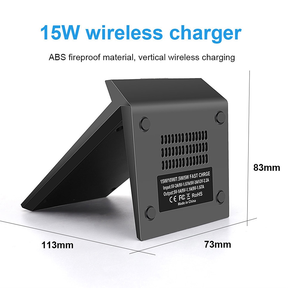 15W Fast Wireless Charger Qi Certified Wireless Charging Stand Compatible with iPhone 13/12/SE 2020/11/XS Max/XR/X Samsung Galaxy S22 S21 S20 S10 Note 20 and Qi Supported Phones 2025 - $21.99 –P3