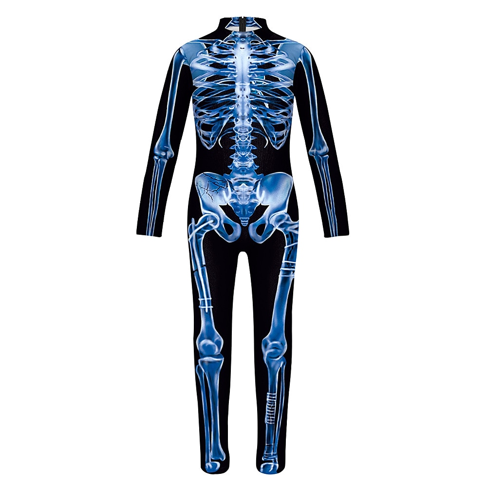 Zentai öltöny Szerepjáték Jelmezek Cicaruha Csontváz Halálfej Farsangi jelmez Overall Női Szerepjáték Ijesztő jelmez Anatómia Ruha mert Farsang Álarcos mulatság Felnőttek 2025 - $21.99 –P4