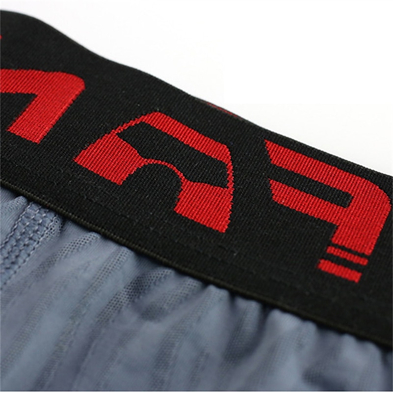 Men's 1pack Underwear Basic Panties Boxers Underwear Briefs Print Polyester Antibacterial Leak Proof Letter Mid Waist Black White 2025 - $9.99 –P9