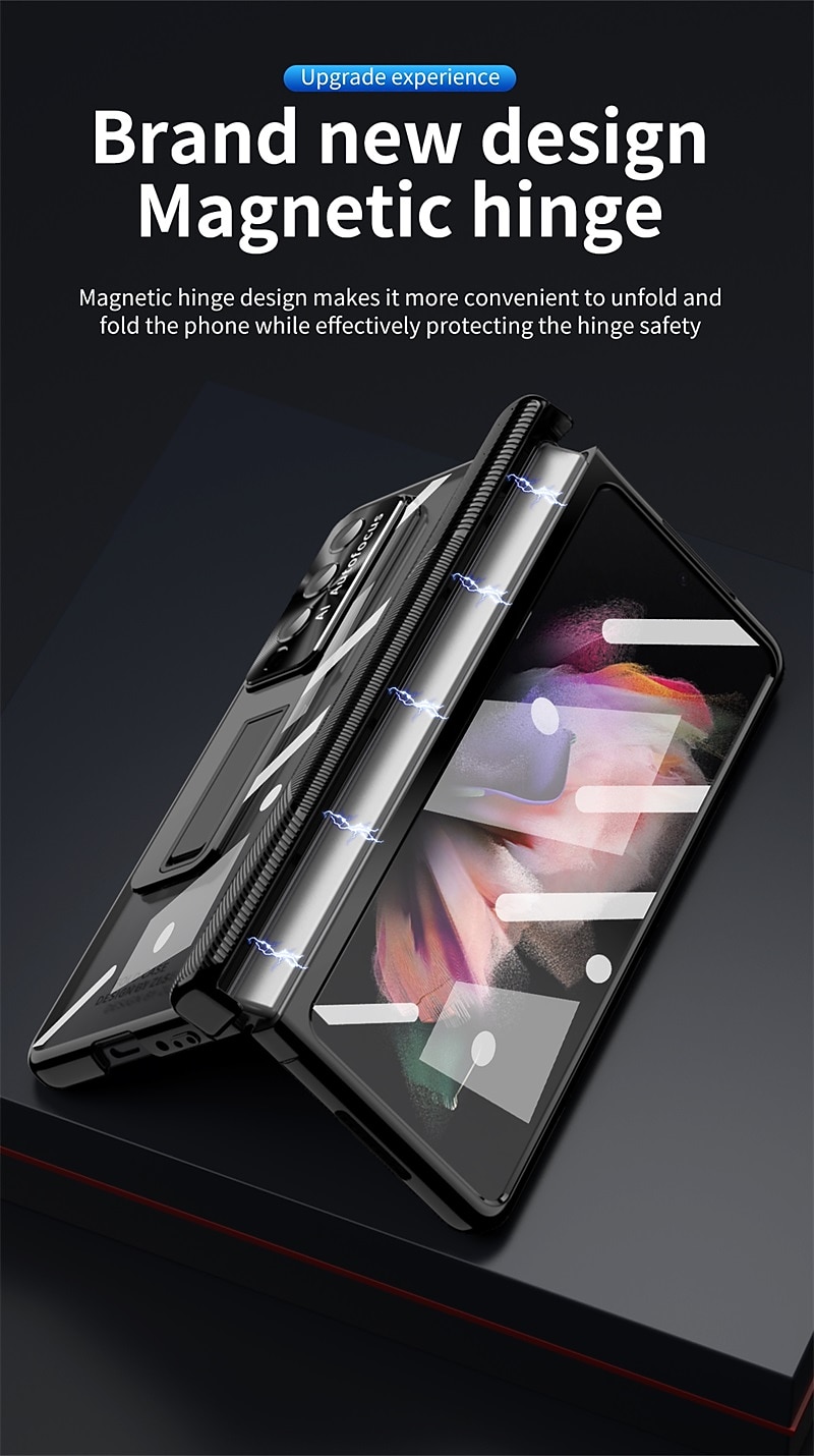 2025年 電話 ケース 用途 サムスンのギャラクシー Z Fold 5 Z Fold 4 Z Fold 3 フルボディーケース とスクリーンプロテクター 全身保護 カメラレンズプロテクター クリア 強化ガラス PC メタル コレクション – $35.99 –P11