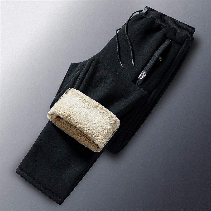Men's Sherpa Fleece Pants Sweatpants Joggers Winter Pants Drawstring Solid Color Comfort Warm Casual Daily Going out Sports Stylish 1 2 Micro-elastic 2025 - $30.99 –P8