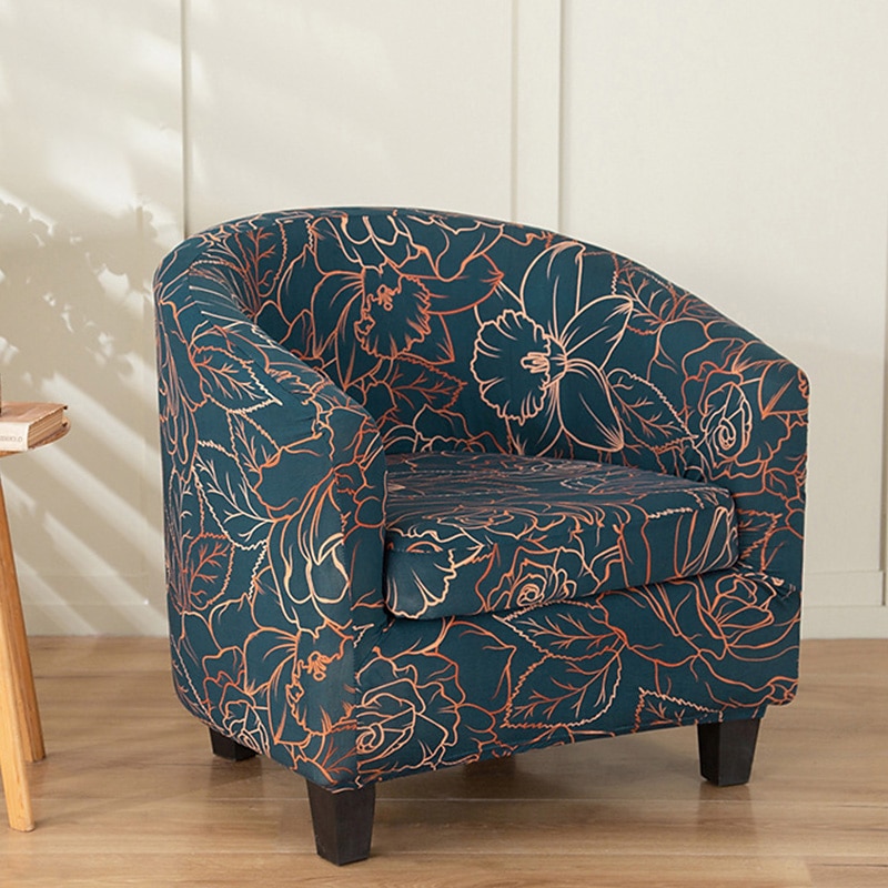 Floral Printed Club Chair Barrel Chair Slipcover Stretch Armchair Covers 1-Piece Club Tub Chair Covers Sofa Cover Couch Furniture Protector Cover Spandex Couch Covers for Living Room 2025 - $39.99 –P5