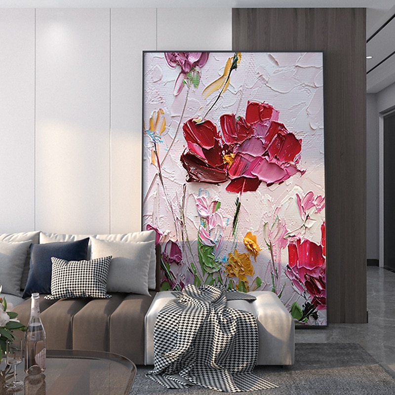 Handgefertigtes Ölgemälde auf Leinwand, Wandkunst, Dekoration, moderne Blumen für Wohnkultur, gerollt, rahmenlos, ungedehnt 2025 - $85.99 –P5