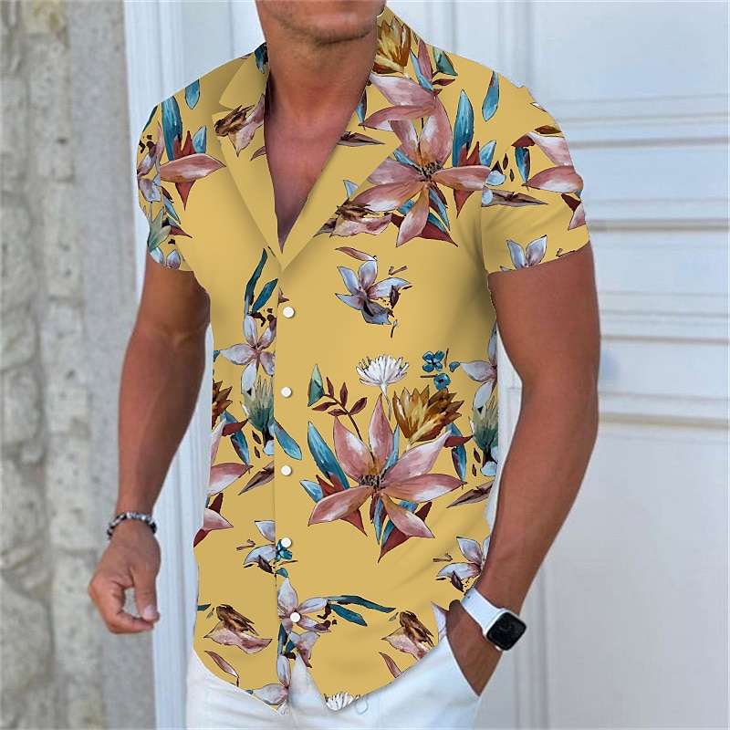 Per uomo Floreale Hawaiano Aloha Camicia Camicia hawaiana Camicia con bottoni Manica corta Di tendenza Originale Informale Esterno Informale Giornaliero Primavera estate Collo ripiegabile Bottone giù del 2025 a $3.59 –P4