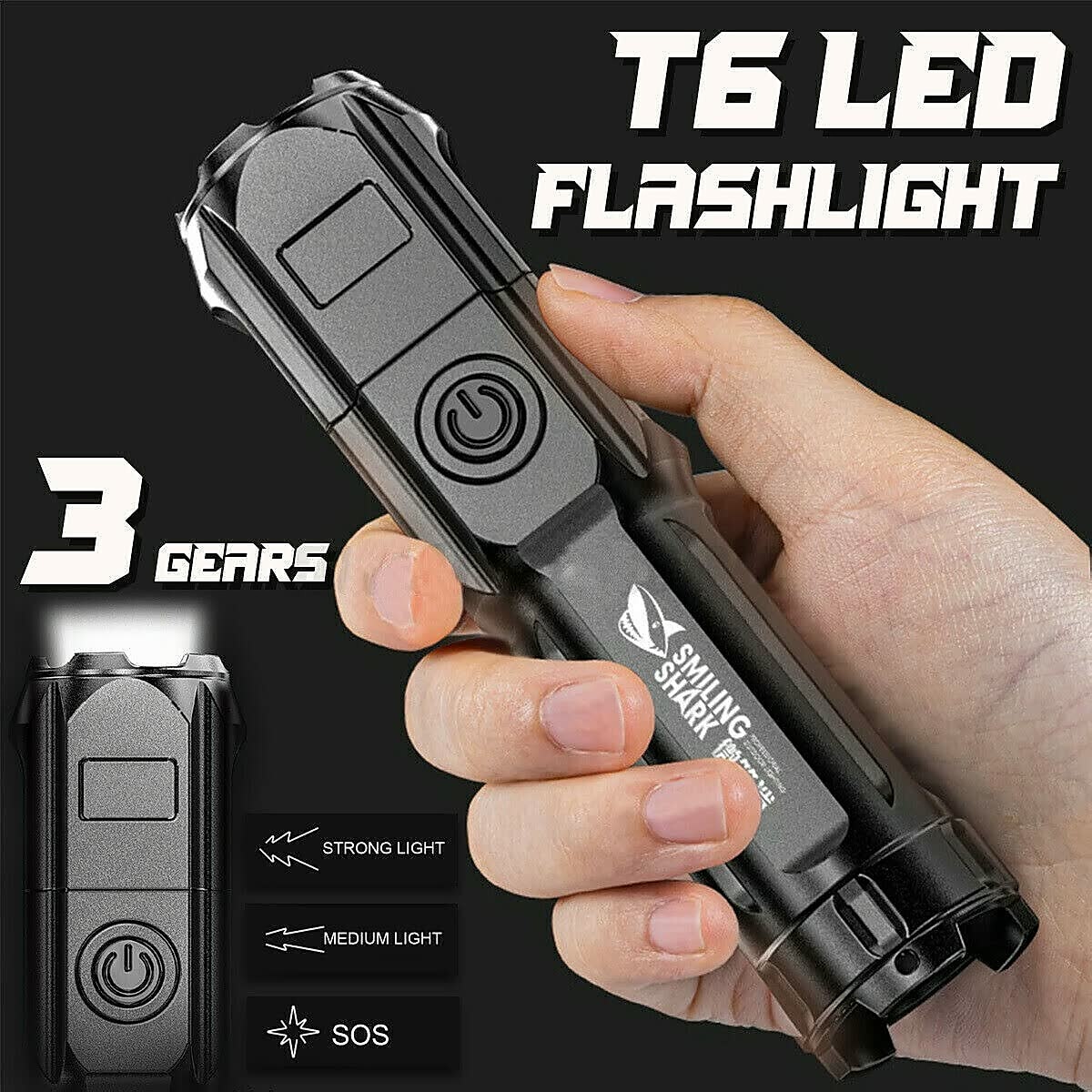 led lommelykt usb super lys zoombar usb oppladbar t6 taktisk lommelykt for camping fotturer fiske utendørs jakt 3,7v 2025 - $8.49 –P5