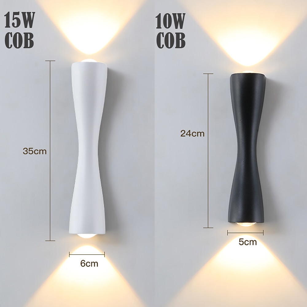 наружный водонепроницаемый настенный светильник 10 Вт 15 Вт светодиодный современный настенный светильник для крыльца и террасы настенный светильник из черного золота алюминиевый материал подходит для 2026 - $49.99 –P1