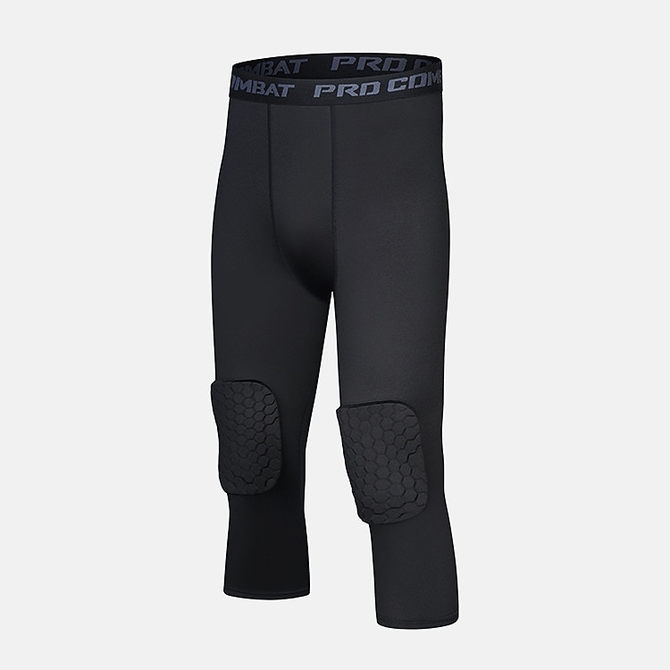 Men's Running Tights Leggings Compression 3/4 Pants Knee Pads Base Layer Athletic Athleisure Spandex Breathable Quick Dry Moisture Wicking Fitness Gym Workout Basketball Sportswear Activewear Solid 2025 - $16.49 –P7