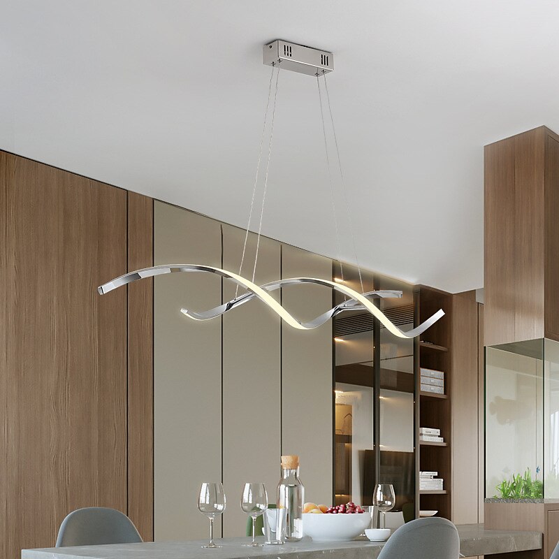 LED Pendant Light Linear 90 cm 3000K Gold/Silver Adjustable Island Lights Dimmable Aluminum Stylish Minimalist Painted Finishes Nordic Style Dining Room Kitchen Lights 110-220V 2025 - $449.99 –P11