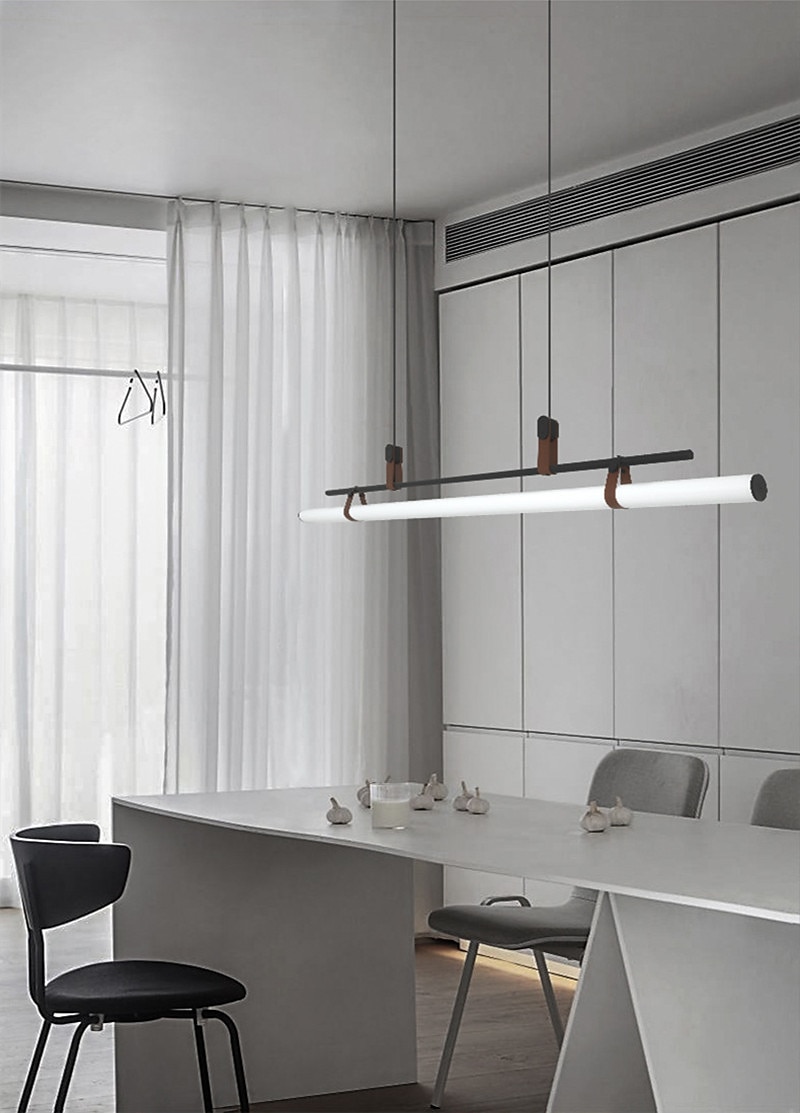 Lampada a sospensione a led da 80 cm linea moderna design catena lampada a sospensione regolabile per cucina sala da pranzo soggiorno nero e oro 110-120v 220-240v del 2025 a $279.99 –P2