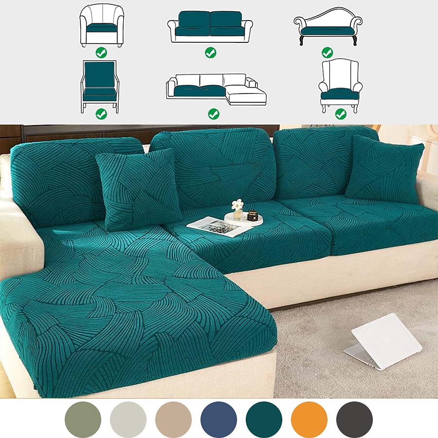 Capa de almofada de assento de sofá elástico capa de sofá elástica poltrona loveseat 4 ou 3 lugares cinza liso sólido macio durável lavável de 2025 por $4.99 –P4