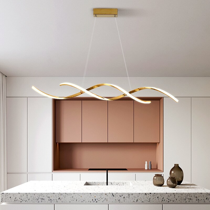 LED Pendant Light Linear 90 cm 3000K Gold/Silver Adjustable Island Lights Dimmable Aluminum Stylish Minimalist Painted Finishes Nordic Style Dining Room Kitchen Lights 110-220V 2025 - $449.99 –P1