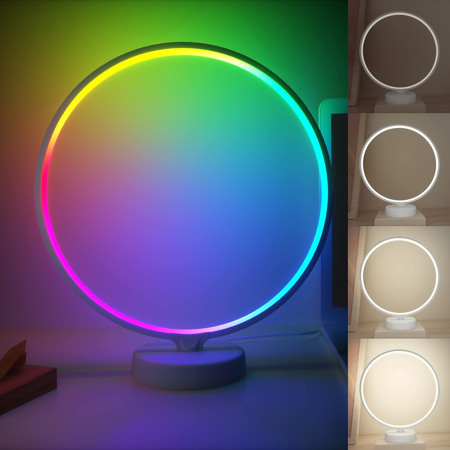 Смарт-светодиодная лампа LED RGB настольная атмосферная лампа Bluetooth APP управление подходит для игровой комнаты спальни декор на прикроватной тумбочке Shustar 2025 - $26.99 –P19