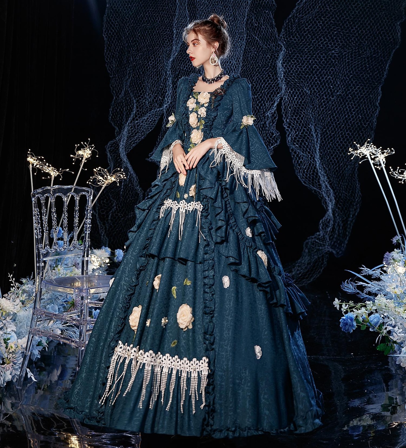 Gothic Victorian Vintage Inspired Dress Party Costume Prom Dress Princess Shakespeare Solid Color Ball Gown Women's Christmas Carnival New Year Party Evening Party Masquerade Adults' Dress All Seasons 2025 - $308.49 –P3