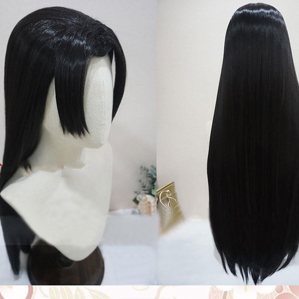 Parrucca cosplay boa hancock in un pezzo con orecchino Parrucche sintetiche per capelli sintetici resistenti al calore anime nere lunghe 100 cm del 2025 a $32.99 –P1