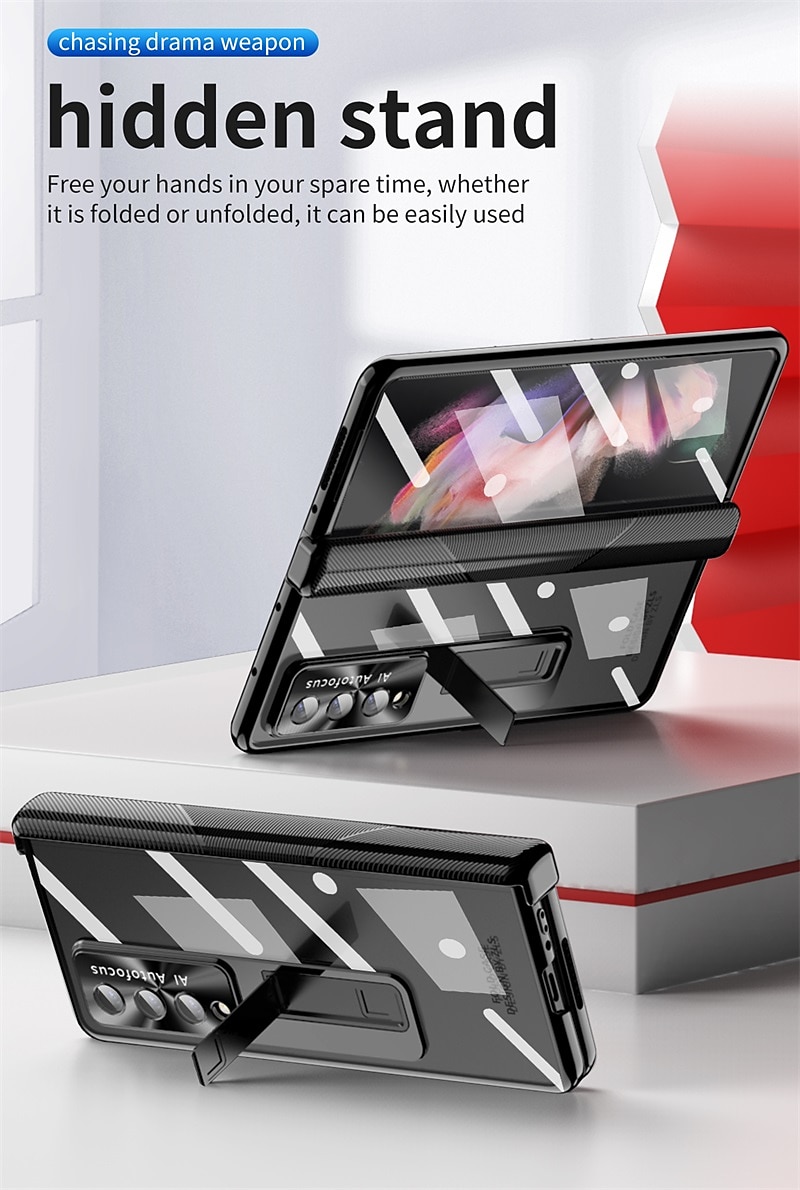 2025年 電話 ケース 用途 サムスンのギャラクシー Z Fold 5 Z Fold 4 Z Fold 3 フルボディーケース とスクリーンプロテクター 全身保護 カメラレンズプロテクター クリア 強化ガラス PC メタル コレクション – $35.99 –P10