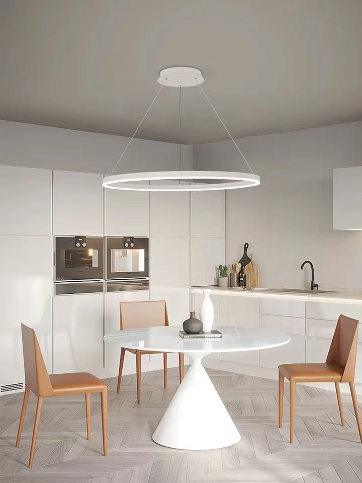LED Pendant Light 40/60/80cm 1-Light Ring Circle Design Dimmable Aluminum Painted Finishes Luxurious Modern Style Dining Room Bedroom Pendant Lamps 110-240V ONLY DIMMABLE WITH REMOTE CONTROL 2025 - $100.99 –P5