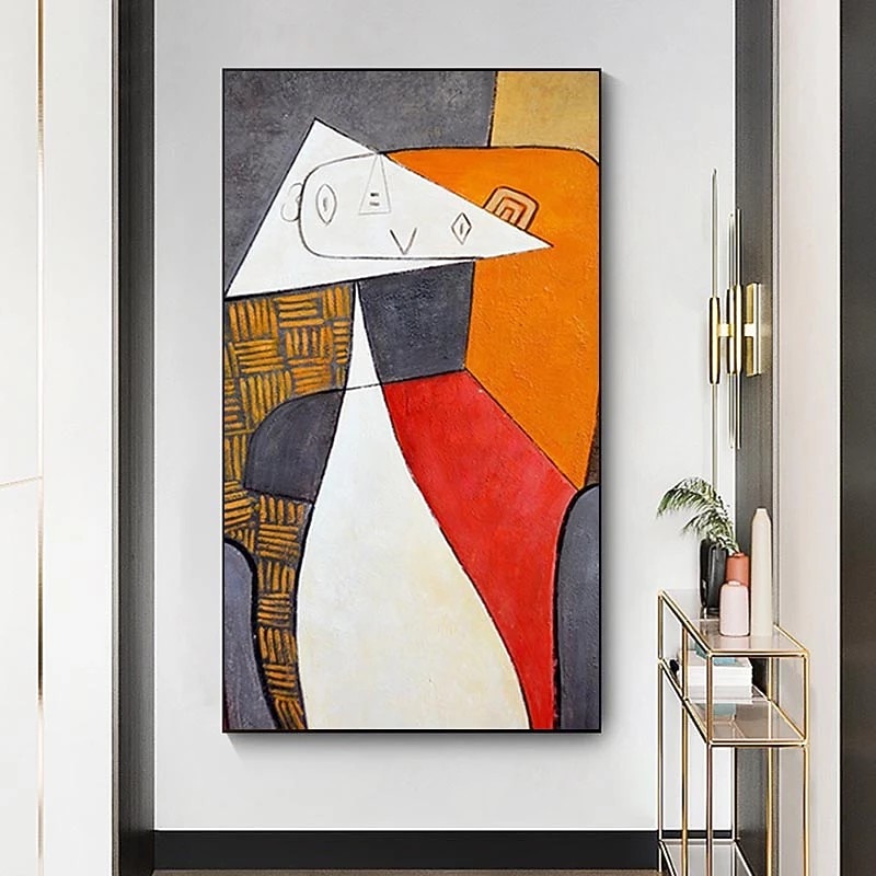 Picasso Ölgemälde berühmte abstrakte handgefertigte gemalte Wandkunst auf Leinwand moderne Wohnkultur Geschenk gerollte Leinwand kein Rahmen ungedehnt Wohnzimmer 2025 - $95.99 -P2