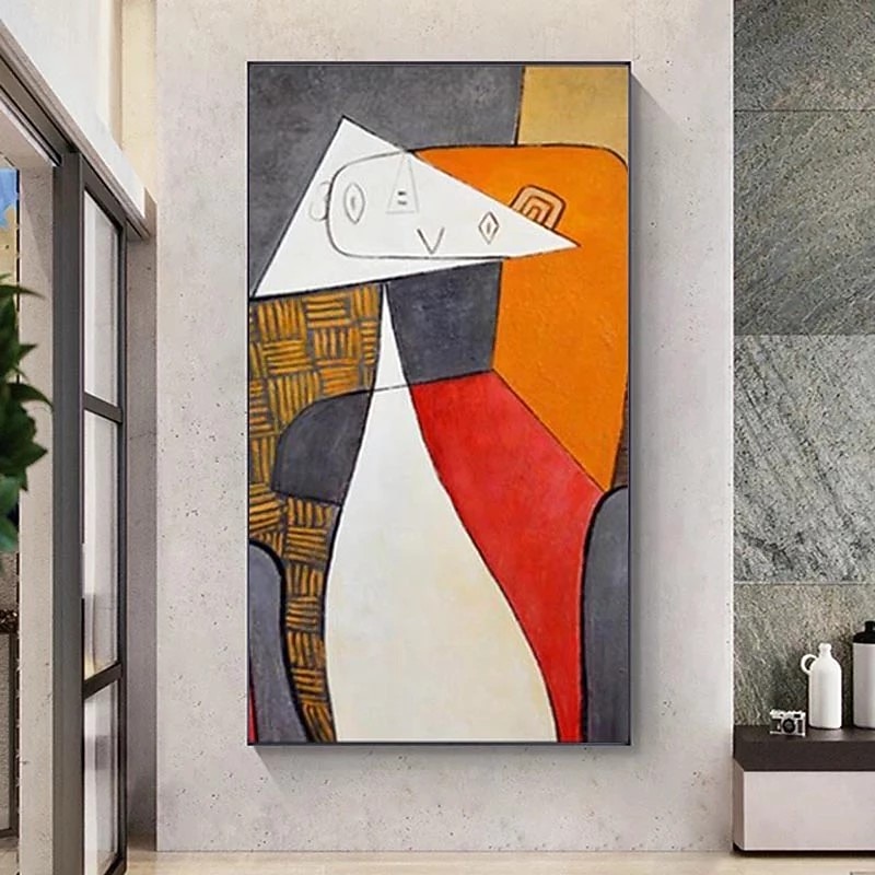 Picasso Ölgemälde berühmte abstrakte handgefertigte gemalte Wandkunst auf Leinwand moderne Wohnkultur Geschenk gerollte Leinwand kein Rahmen ungedehnt Wohnzimmer 2025 - $95.99 -P4