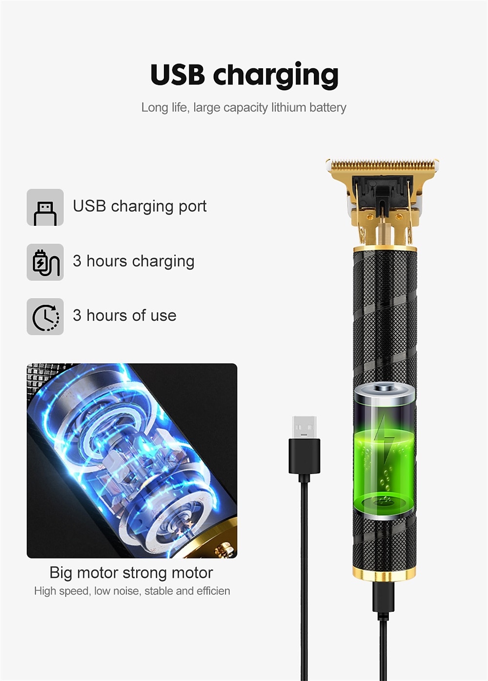 T9 USB Electric Hair Cutting Machine Professional Man Shaver Trimmer New Rechargeable Beard Trimmer Barber Hair Cutting Tools 2025 - $22.99 –P6