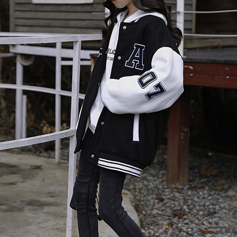 meisjesjas lange mouw grijs letter herfst winter active street 4-13 jaar 2025 - $37.99 –P8