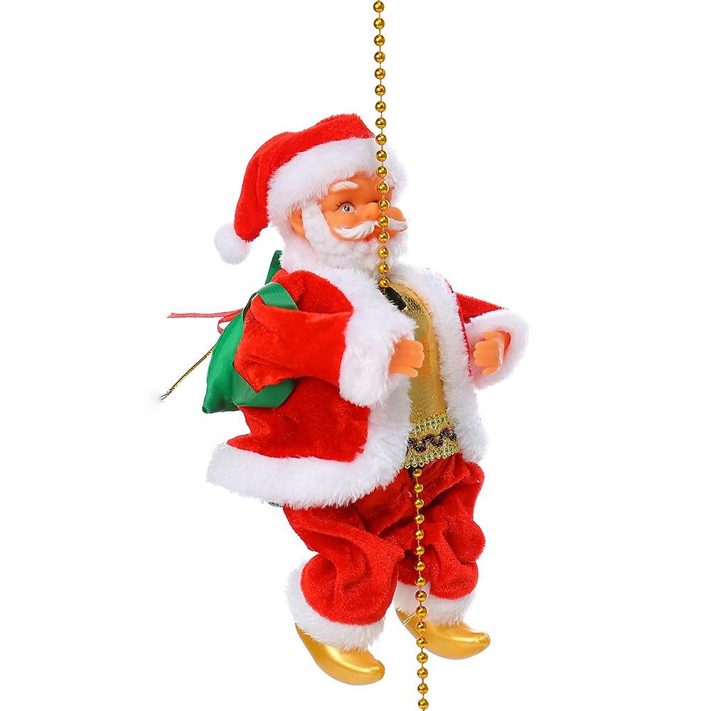 musica elettrica natalizia babbo natale scala da arrampicata, calze della Befana per bambini, divertenti ornamenti per bambole con corda da arrampicata, regali e decorazioni natalizie unici del 2025 a $25.99 –P14