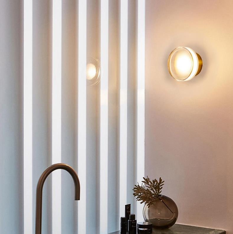 חדר שינה מודרני ליד המיטה מדרגות מסדרון טלוויזיה רקע תאורת קיר מעצב דגם חדר אור לילה עגול 2026 - $208.59 –P2