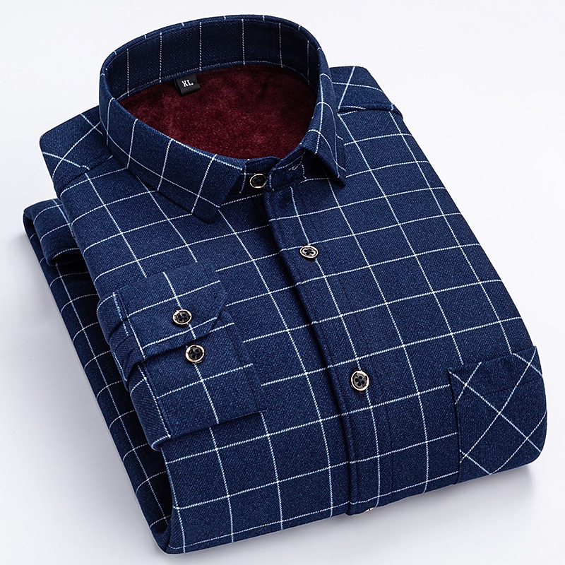 Per uomo Camicia elegante Camicia di flanella Camicia a quadri Camicia con Colletto Camicia con Bottoni Tartan Matrimonio Lavoro Giallo Rosso Blu Verde Manica Lunga Collo ripiegato Primavera Autunno del 2026 a $35.99 –P3