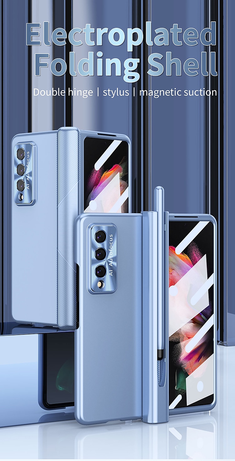 телефон Кейс для Назначение SSamsung Galaxy Z-образный сгиб 7 Z Fold 5 Z Fold 4 Z Fold 3 Чехол Флип Держатель для карандашей Покрытие Однотонный ПК 2025 - $31.99 –P1