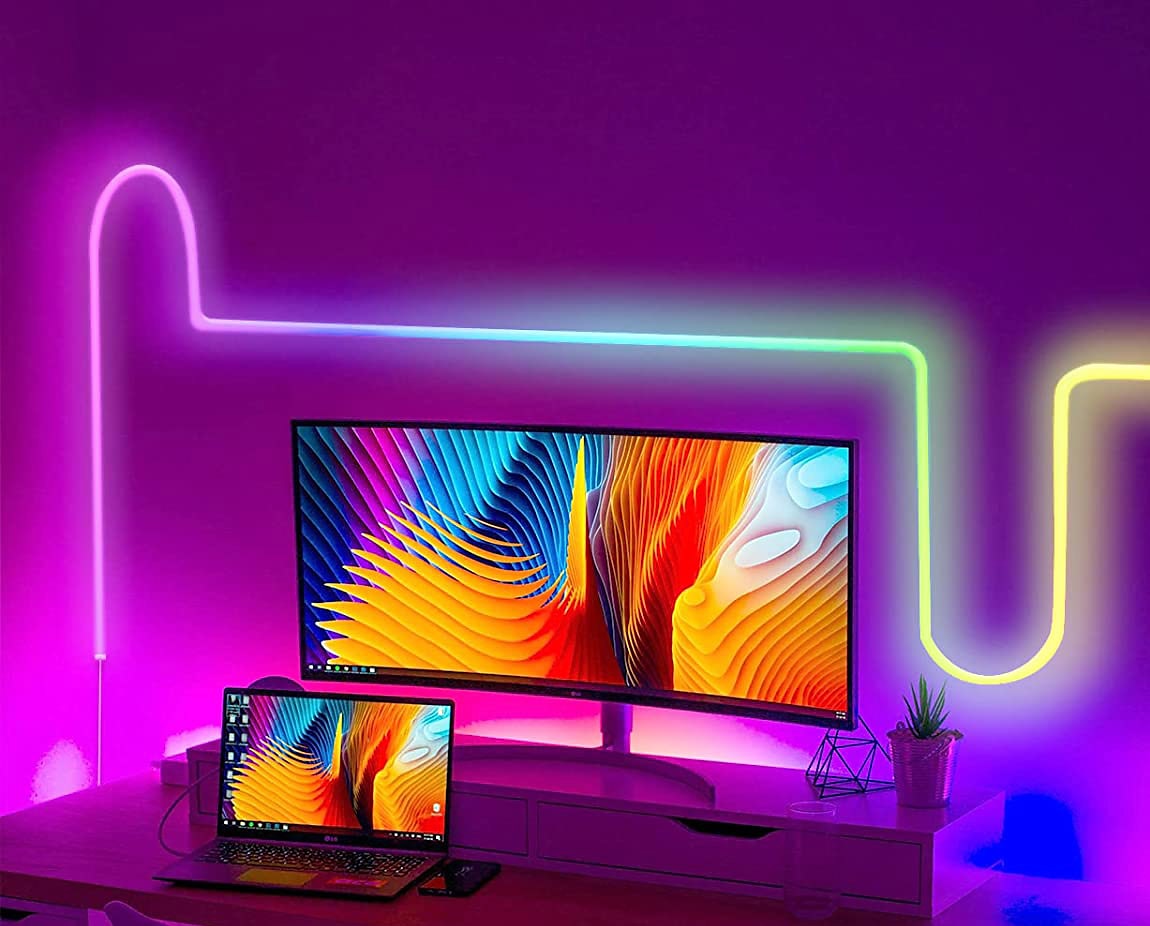 3 m/5 m rgbic bandes lumineuses néon avec wifi néon corde lumière bricolage barre lumineuse app contrôle musique synchronisation tv rétro-éclairage jeu salon chambre décoration de 2025 ? $32.99 –P3