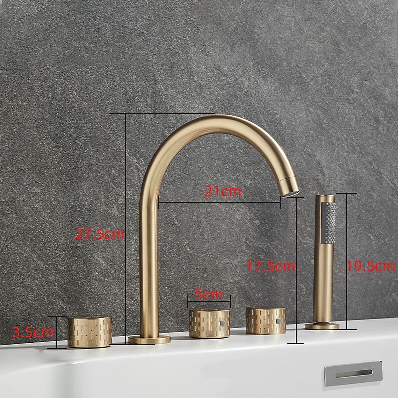 Bathtub Faucet - Contemporary Electroplated Roman Tub Brass Valve Bath Shower Mixer Taps 2025 - $210.59 –P2
