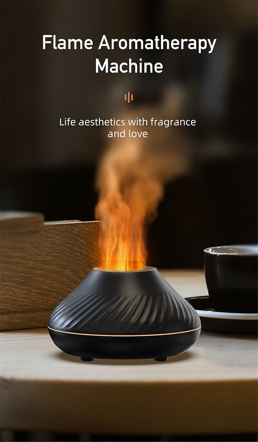 LED Smart Light Air Humidifier Colorful Flame USB Car Aromatherapy Humidifiers Diffusers Portable Diffuser Essential Oils for Home Room Fragrance 2025 - $22.99 –P2