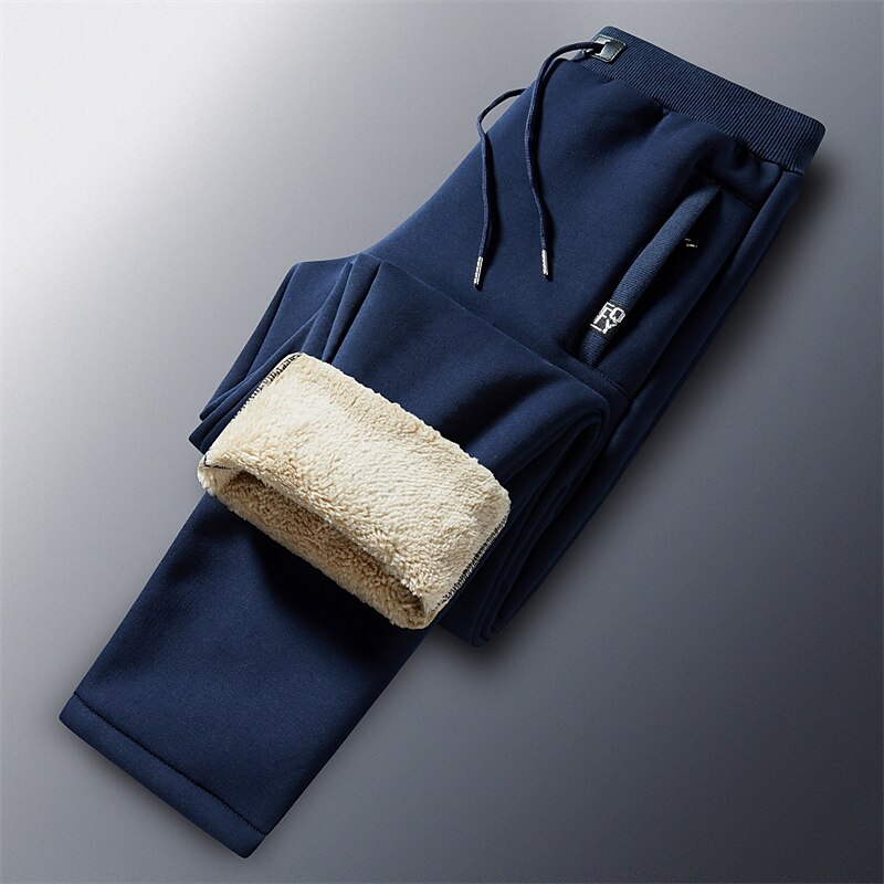 Men's Sherpa Fleece Pants Sweatpants Joggers Winter Pants Drawstring Solid Color Comfort Warm Casual Daily Going out Sports Stylish 1 2 Micro-elastic 2025 - $30.99 –P10