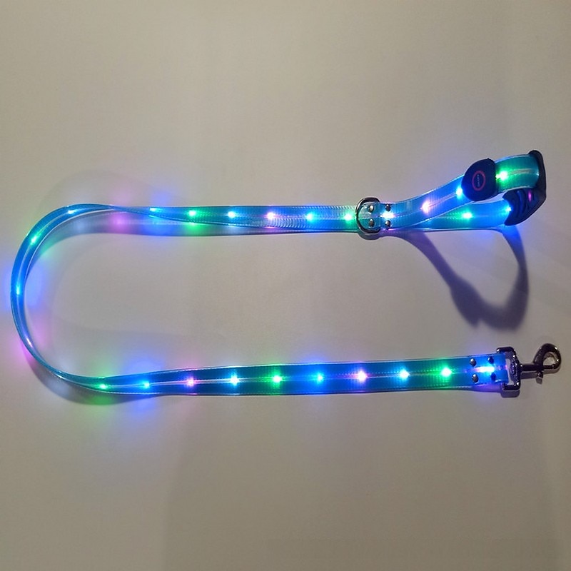 lesă pentru câini cu led, reîncărcabilă prin usb, cu lățime de 2,5 cm, lesă pentru animale de companie, mod cu 3 lumini, bliț rapid rapid, bliț lent 2025 - $28.99 –P10