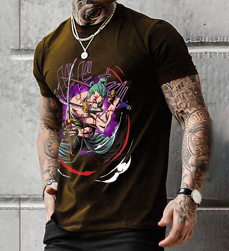 One Piece Roronoa Zoro Japonesa/Curta Anime Desenho Anime 3D Clássico Estilo de rua Para Casal Homens Mulheres Adulto Impressão 3D de 2025 por $17.49 –P4