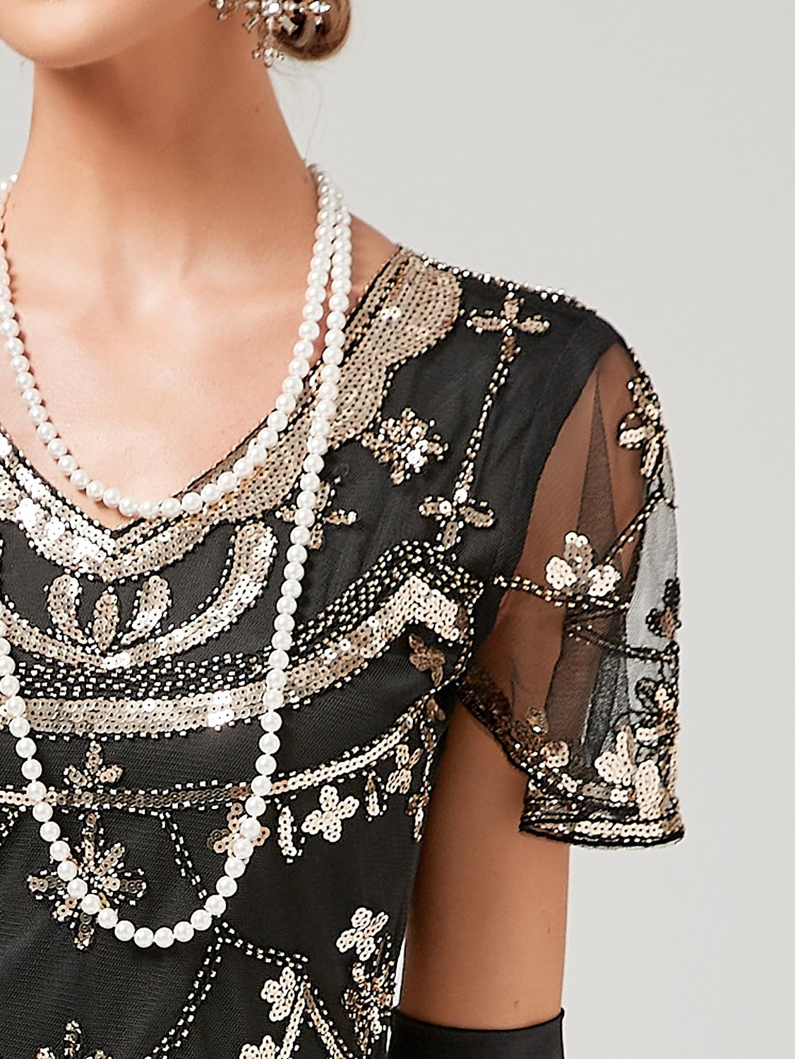 Ordító 20-as évek 1920-as évek Koktélruha Flapper ruha Ruhák Álarcosbál Szabályos A nagy Gatsby Charleston Esküvői Vendég Flitter Női Mindszentek napja Farsang Álarcos mulatság Farsang Esküvő Esküvői 2025 - $9.99 –P6