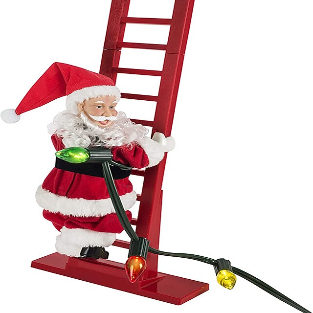 musica elettrica natalizia babbo natale scala da arrampicata, calze della Befana per bambini, divertenti ornamenti per bambole con corda da arrampicata, regali e decorazioni natalizie unici del 2025 a $25.99 –P19