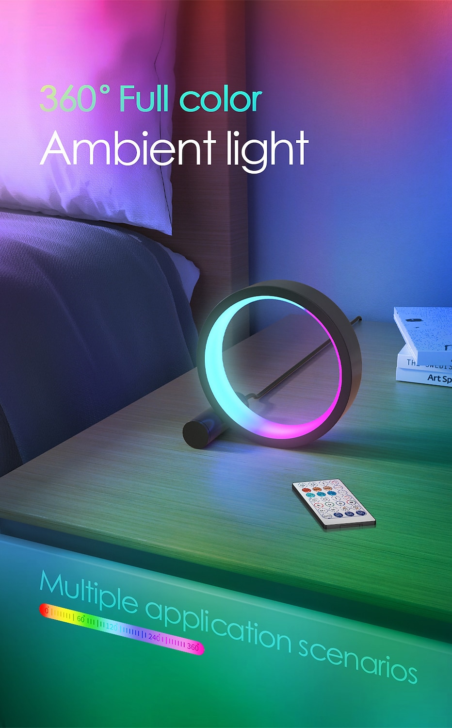 Смарт-светодиодная лампа LED RGB настольная атмосферная лампа Bluetooth APP управление подходит для игровой комнаты спальни декор на прикроватной тумбочке Shustar 2025 - $26.99 –P5