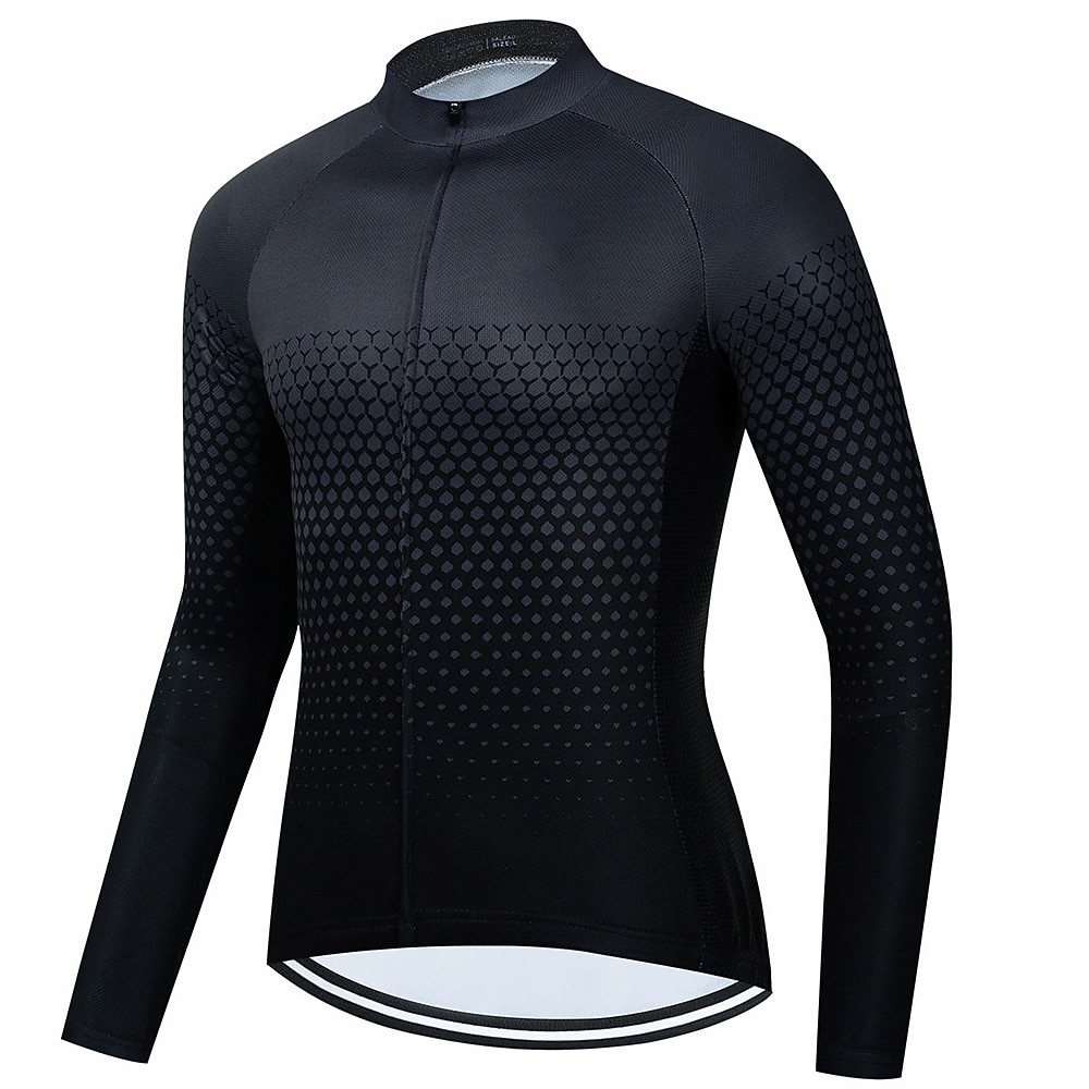 Per uomo Maglia da Ciclismo Geometrico Manica Lunga Bicicletta Maglia Top con 3 tasche posteriori Mountain Bike MTB Ciclismo su strada Asciugatura Rapida Strisce Riflettenti Tasca Posteriore del 2026 a $34.99 –P3