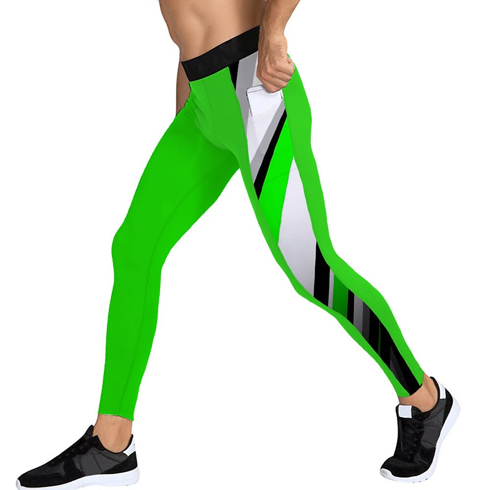Men's Yoga Leggings Running Tights with Pockets Athletic Sports